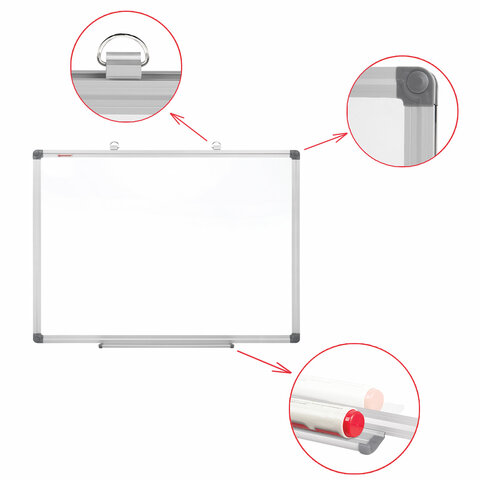 Доска магнитно-маркерная 45х60 см, алюминиевая рамка, BRAUBERG Доска магнитно-маркерная 45х60 см, алюминиевая рамка, BRAUBERG