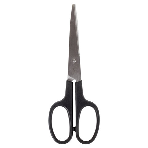 Ножницы BRAUBERG "Standard" 160 мм, классической формы, черные, 237095