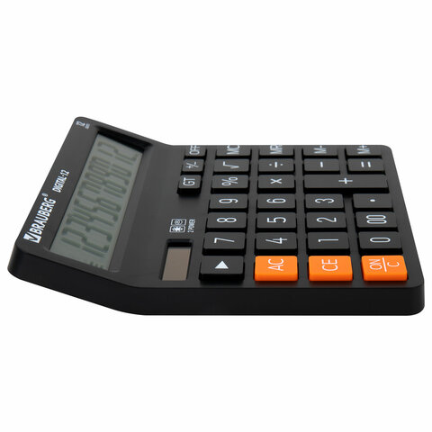Калькулятор настольный BRAUBERG DIGITAL-12-BK (151х152 мм), 12 разрядов, двойное