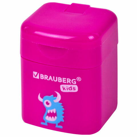 Точилка BRAUBERG KIDS "Монстрик", с контейнером, корпус ассорти,