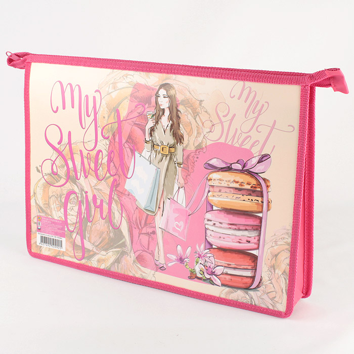 Папка для тетрадей А4 на молнии Сладкий день Папка для тетрадей А4 на молнии Сладкий день