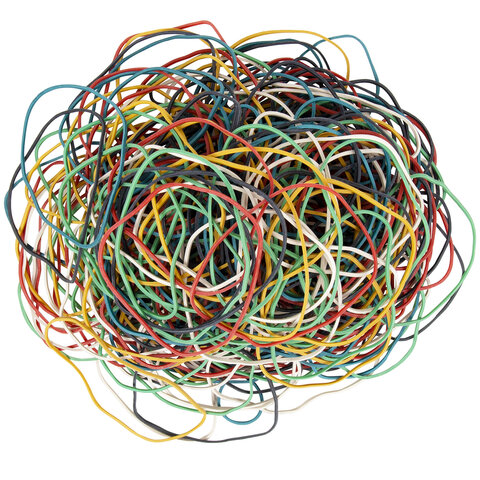 Резинки банковские универсальные диаметром 60 мм, BRAUBERG 200 г, цветные,