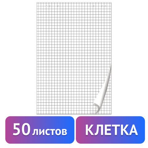 Блокнот для флипчарта BRAUBERG, 50 листов, клетка, 67,5х98 см, 80 г/м2, 128647 Блокнот для флипчарта BRAUBERG, 50 листов, клетка, 67,5х98 см, 80 г/м2, 128647