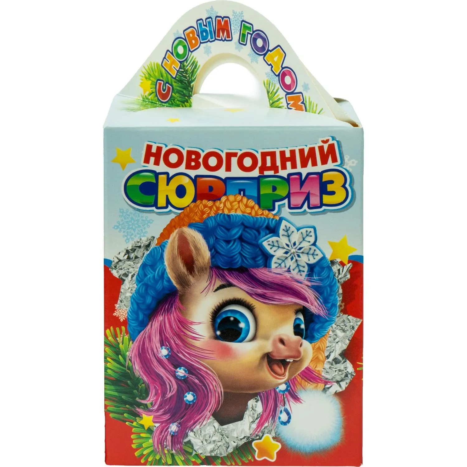 Новогодний сладкий подарок Киндер-куб Картон 300 грамм, K033 Новогодний сладкий подарок Киндер-куб Картон 300 грамм, K033