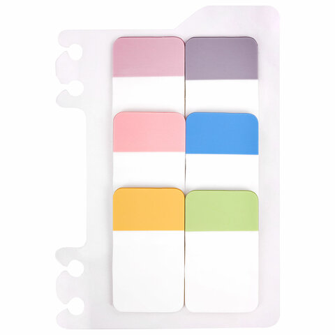 Закладки клейкие пастельные BRAUBERG PASTEL, пластиковые, 45х25 мм, 6 цветов х Закладки клейкие пастельные BRAUBERG PASTEL, пластиковые, 45х25 мм, 6 цветов х