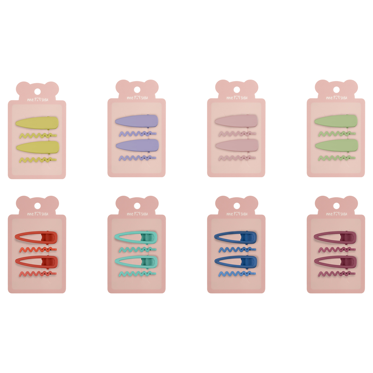 Заколки для волос MESHU, прищепка и невидимка, ассорти, 4 штуки, европодвес Заколки для волос MESHU, прищепка и невидимка, ассорти, 4 штуки, европодвес