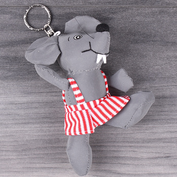 Светоотражающий брелок-игрушка мышка