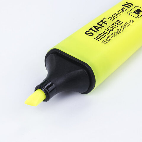 Текстовыделитель STAFF EVERYDAY, ЛИМОННЫЙ, скошенный наконечник, 1-5 мм, 151638 Текстовыделитель STAFF EVERYDAY, ЛИМОННЫЙ, скошенный наконечник, 1-5 мм, 151638