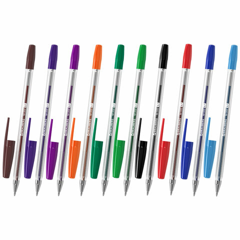 Ручки шариковые BRAUBERG "M-500", НАБОР 10 цветов, АССОРТИ, узел 0,7 Ручки шариковые BRAUBERG "M-500", НАБОР 10 цветов, АССОРТИ, узел 0,7