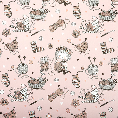 Бумага упаковочная "For Kids", 70x100 см, 10 дизайнов ассорти, ЗОЛОТАЯ