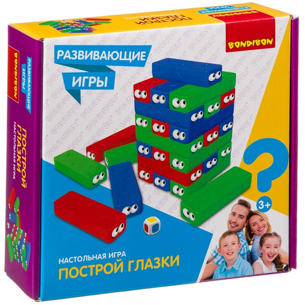 Развивающие игры Bondibon «ПОСТРОЙ ГЛАЗКИ», 30 блоков, кубик Развивающие игры Bondibon «ПОСТРОЙ ГЛАЗКИ», 30 блоков, кубик