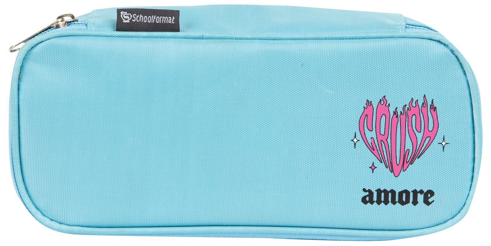 Пенал односекционный Schoolformat КРАШ 210х55х100 мм бирюз. полиэстер с 1 откид. Пенал односекционный Schoolformat КРАШ 210х55х100 мм бирюз. полиэстер с 1 откид.