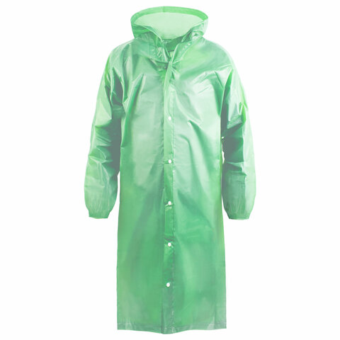 Дождевик-плащ зеленый на кнопках полиэтиленовый, универсальный размер, 118х70см, Дождевик-плащ зеленый на кнопках полиэтиленовый, универсальный размер, 118х70см,