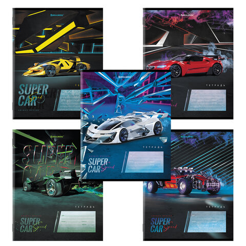 Тетрадь 12 л. BRAUBERG, клетка, обложка картон, "SUPER CAR", 106465 Тетрадь 12 л. BRAUBERG, клетка, обложка картон, "SUPER CAR", 106465