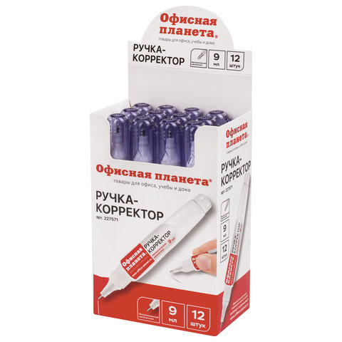 Ручка-корректор ОФИСНАЯ ПЛАНЕТА, 9 мл, металлический наконечник, 227571 Ручка-корректор ОФИСНАЯ ПЛАНЕТА, 9 мл, металлический наконечник, 227571