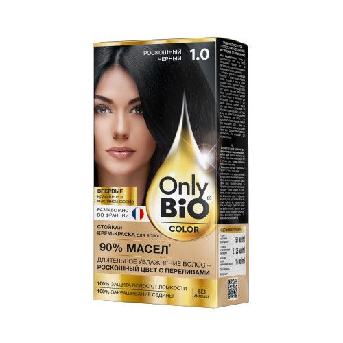 Арт.GB-8020 Fito косметик Стойкая крем-краска Only Bio COLOR Тон 1.0 Роскошный Арт.GB-8020 Fito косметик Стойкая крем-краска Only Bio COLOR Тон 1.0 Роскошный