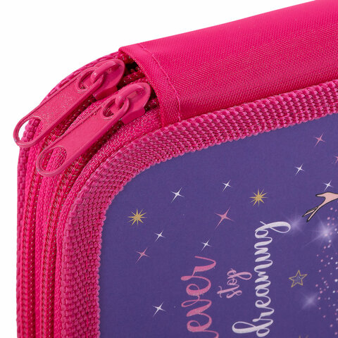 Пенал ЮНЛАНДИЯ, 2 отделения, ламинированный картон, блестки, 19х11 см, Пенал ЮНЛАНДИЯ, 2 отделения, ламинированный картон, блестки, 19х11 см,