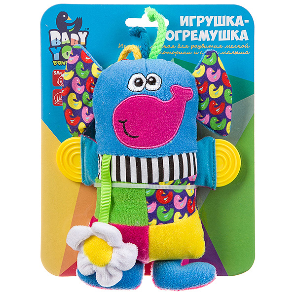 Мягкая игрушка-погремушка "СЛОН" 16см, с прорезывателями Baby You Мягкая игрушка-погремушка "СЛОН" 16см, с прорезывателями Baby You