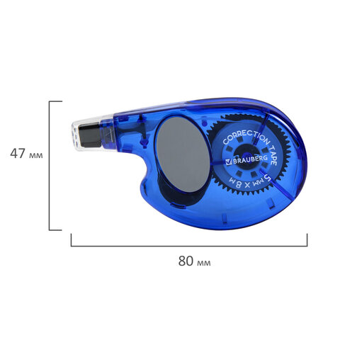 Корректирующая лента BRAUBERG "Bomb", 5 мм х 8 м, корпус темно-синий с Корректирующая лента BRAUBERG "Bomb", 5 мм х 8 м, корпус темно-синий с