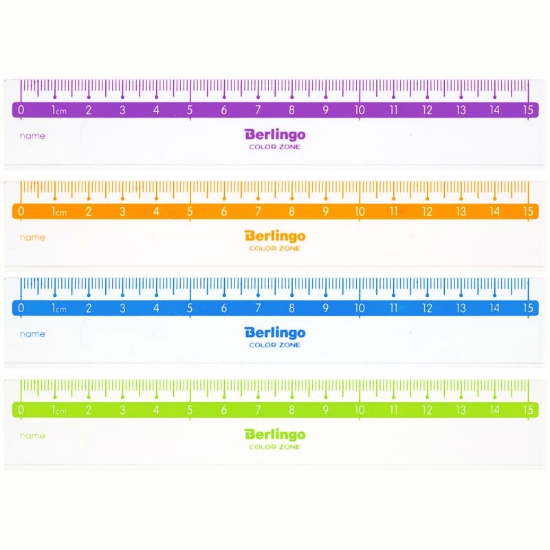 Линейка 15см Berlingo "Color Zone", прозрачная. PR_30115 Линейка 15см Berlingo "Color Zone", прозрачная. PR_30115