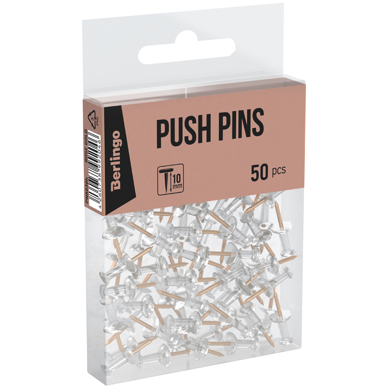 Кнопки силовые Berlingo, 30шт., цветные, ПВХ упак., европодвес, розовое золото Кнопки силовые Berlingo, 30шт., цветные, ПВХ упак., европодвес, розовое золото