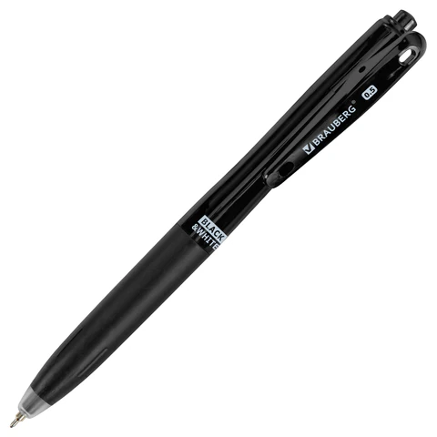 Ручка шариковая автоматическая С УДЛИНЕННЫМ ГРИПОМ BRAUBERG "BLACK & Ручка шариковая автоматическая С УДЛИНЕННЫМ ГРИПОМ BRAUBERG "BLACK &