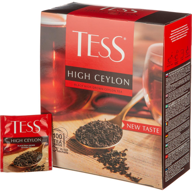 Чай черный пакетированный Tess High Ceylon, 2,25гх100пак Чай черный пакетированный Tess High Ceylon, 2,25гх100пак