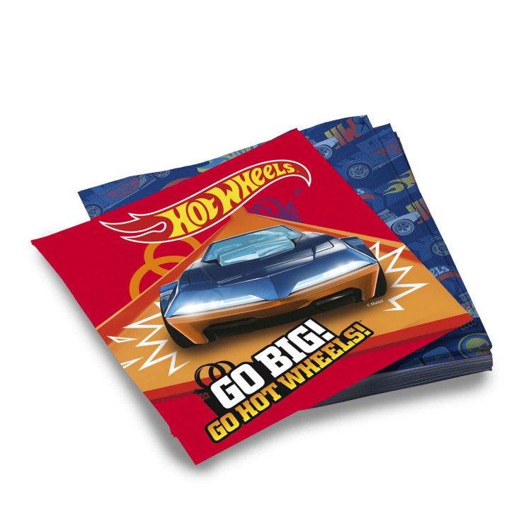 Hot Wheels. Салфетки бумажные трехслойные 33*33 см, 20 штук Hot Wheels. Салфетки бумажные трехслойные 33*33 см, 20 штук