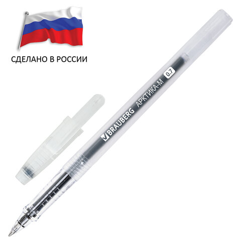 Ручка гелевая РОССИЯ "АРКТИКА-М", ЧЕРНАЯ, корпус тонированный, узел Ручка гелевая РОССИЯ "АРКТИКА-М", ЧЕРНАЯ, корпус тонированный, узел