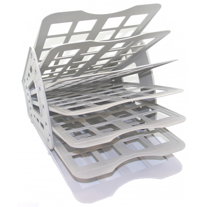 Лоток для бумаг Attache Веер сборный на 6 отделений, серый Лоток для бумаг Attache Веер сборный на 6 отделений, серый