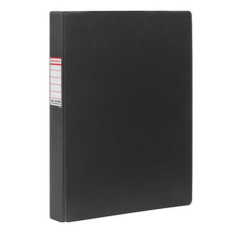 Папка на 4 кольцах BRAUBERG, 35 мм, картон/ПВХ, черная, до 180 листов (удвоенный Папка на 4 кольцах BRAUBERG, 35 мм, картон/ПВХ, черная, до 180 листов (удвоенный