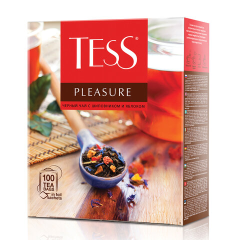 Чай TESS (Тесс) "Pleasure", черный с шиповником и яблоком, 100 Чай TESS (Тесс) "Pleasure", черный с шиповником и яблоком, 100