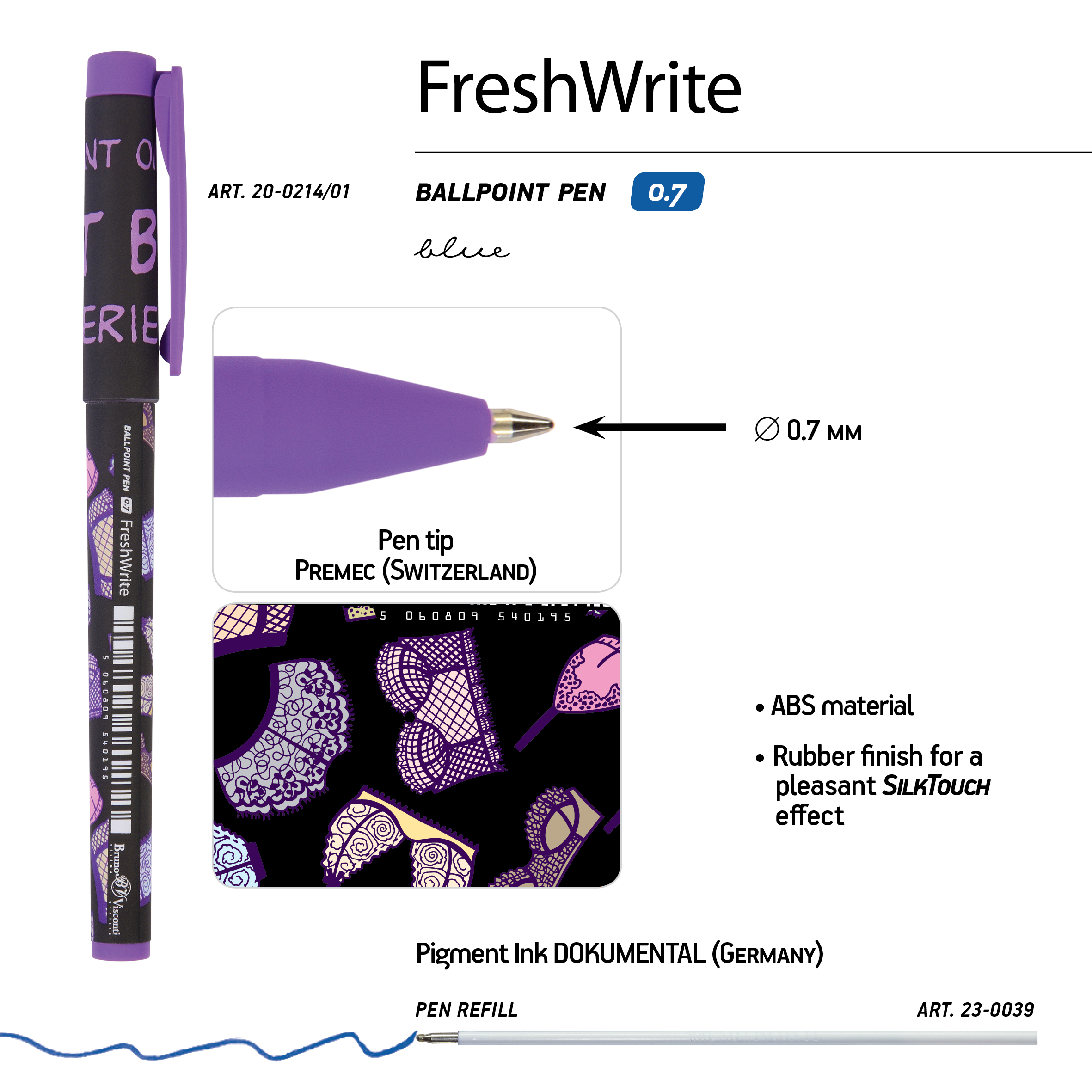 РУЧКА "FreshWrite. Дамские штучки. Ажур" ШАРИКОВАЯ 0.7 ММ, СИНЯЯ РУЧКА "FreshWrite. Дамские штучки. Ажур" ШАРИКОВАЯ 0.7 ММ, СИНЯЯ
