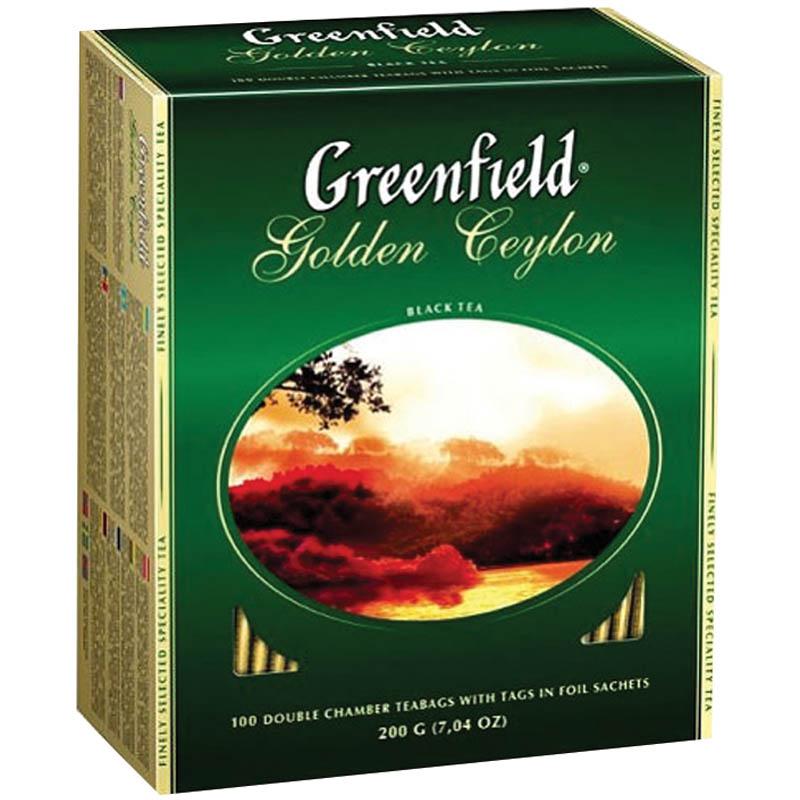 Чай Greenfield Golden Ceylon, черный, 100 фольг. пакетиков по 2гр Чай Greenfield Golden Ceylon, черный, 100 фольг. пакетиков по 2гр