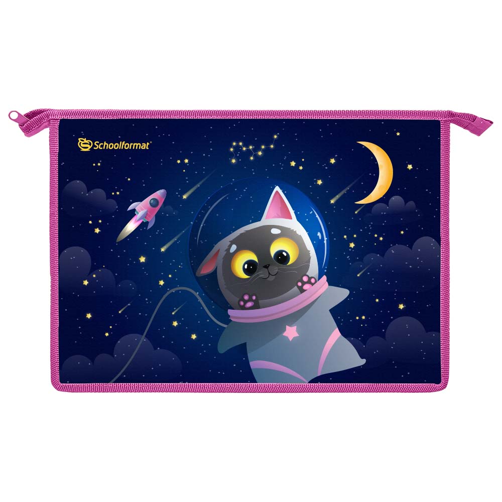 Папка для труда А4 Schoolformat SPACE CAT 325х230х100 комбин.картон синий для Папка для труда А4 Schoolformat SPACE CAT 325х230х100 комбин.картон синий для
