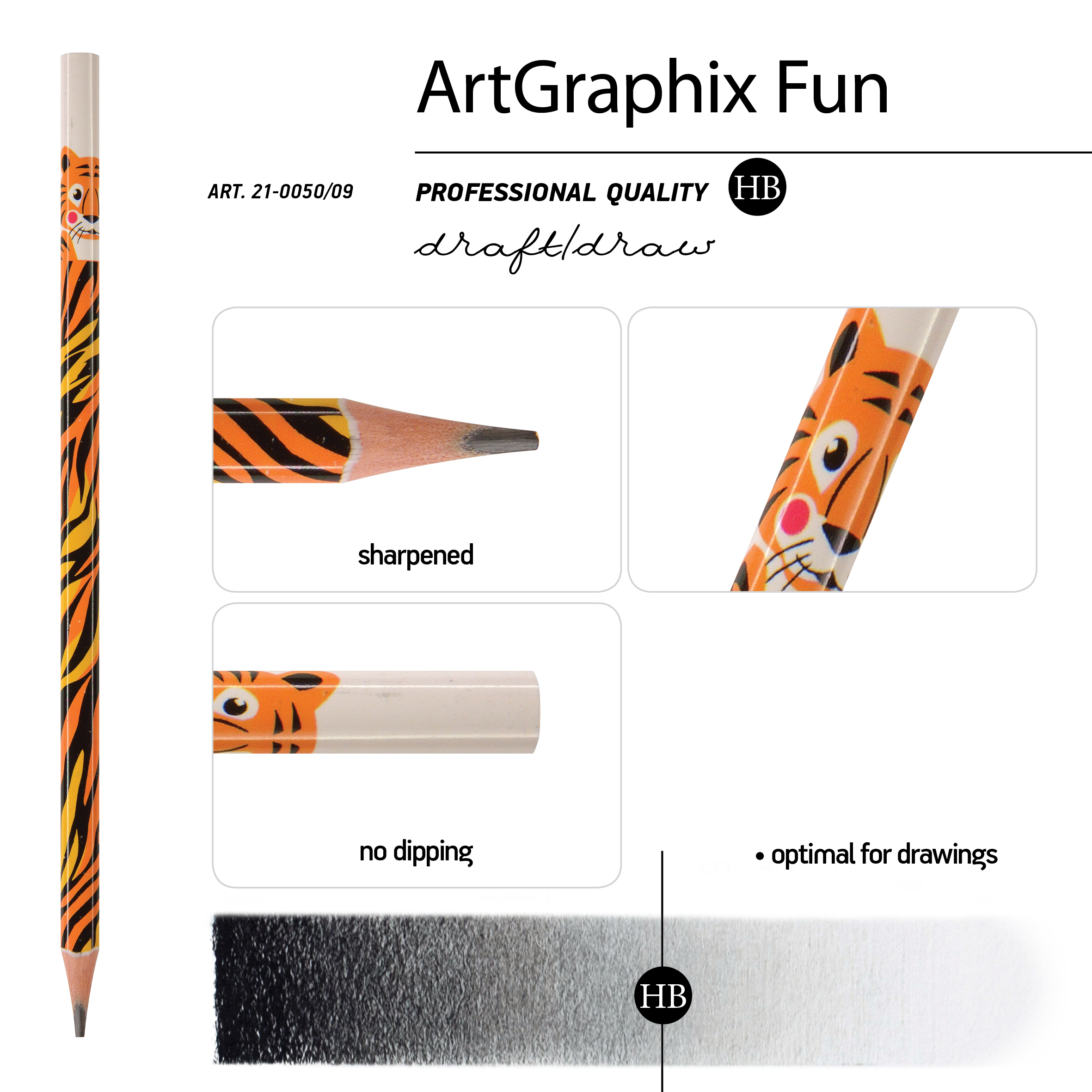 КАРАНДАШ ЧЕРНОГРАФИТОВЫЙ "ArtGraphix. Fun. Тигр" НВ (пластиковый КАРАНДАШ ЧЕРНОГРАФИТОВЫЙ "ArtGraphix. Fun. Тигр" НВ (пластиковый