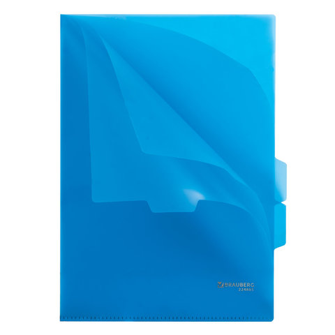 Папка-уголок с 3 отделениями, жесткая, BRAUBERG, синяя, 0,15 мм, 224885 Папка-уголок с 3 отделениями, жесткая, BRAUBERG, синяя, 0,15 мм, 224885