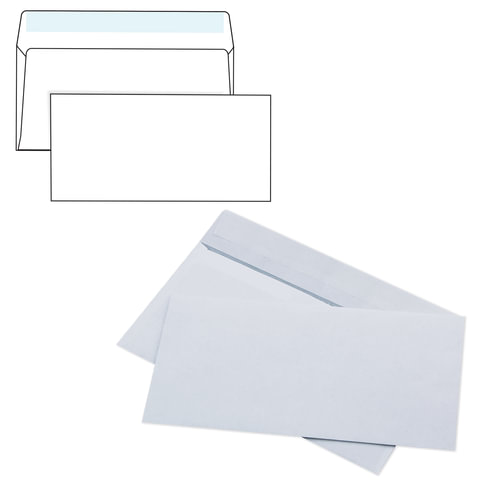 Конверт E65, комплект 1000 шт., отрывная полоса STRIP, внутренняя запечатка, Конверт E65, комплект 1000 шт., отрывная полоса STRIP, внутренняя запечатка,