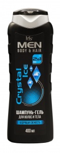 Iris MEN Шампунь-гель для волос и тела CRISTAL ICE 400мл/12шт Iris MEN Шампунь-гель для волос и тела CRISTAL ICE 400мл/12шт