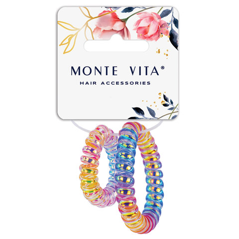 Резинки для волос НАБОР 2 шт., диаметр 5,5 и 3,5 см, пружинка, разноцветные, Резинки для волос НАБОР 2 шт., диаметр 5,5 и 3,5 см, пружинка, разноцветные,