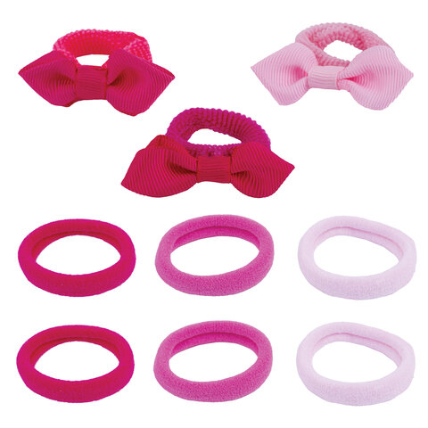 Резинка для волос НАБОР 9 шт., мягкие, medium size, ассорти форм, оттенки Резинка для волос НАБОР 9 шт., мягкие, medium size, ассорти форм, оттенки