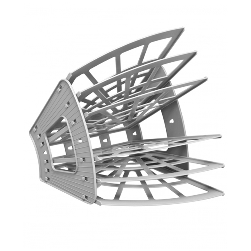 Лоток для бумаг веерный Стамм "Эконом", 6-ти секционный, серый Лоток для бумаг веерный Стамм "Эконом", 6-ти секционный, серый