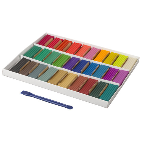 Пластилин классический BRAUBERG "АКАДЕМИЯ", 30 цветов, 600 г, со