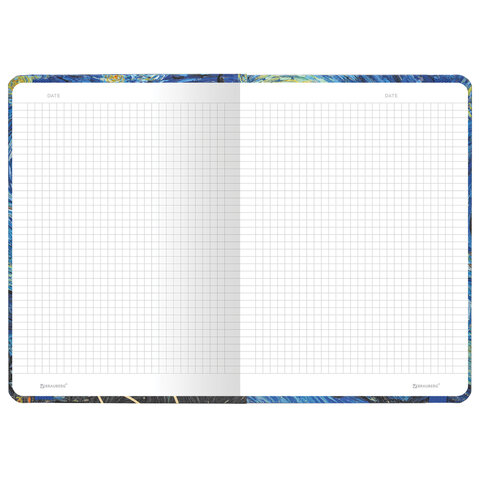 Блокнот с резинкой в клетку 96 л., А5 (145х203 мм), твердая обложка с фольгой,