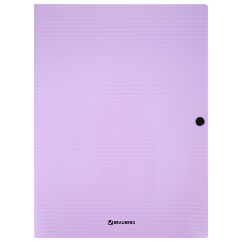 Папка на кнопке пластиковая BRAUBERG "PASTEL", А4, 3 клапана, 600 мкм,