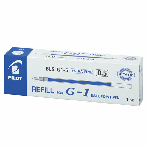 Стержень гелевый PILOT, 128 мм, СИНИЙ, узел 0,5 мм, линия письма 0,3 мм,