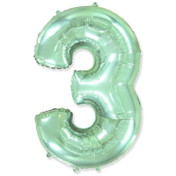 Фигура Цифра 3 Пастель Mint 40"/102см Фигура Цифра 3 Пастель Mint 40"/102см