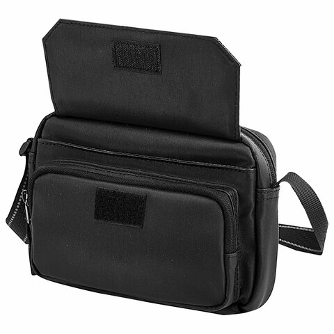 Сумка на плечо HEIKKI WALLET (ХЕЙКИ) два отделения, органайзер, черная, 15х20х5 Сумка на плечо HEIKKI WALLET (ХЕЙКИ) два отделения, органайзер, черная, 15х20х5