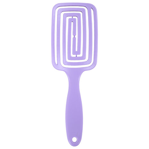 Расческа для волос массажная, 24x7,5 см, с натуральной щетиной, фиолетовая,