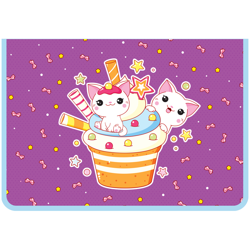Папка для тетрадей 2 отделения А4 ArtSpace "Sweet Cats", пластик, на Папка для тетрадей 2 отделения А4 ArtSpace "Sweet Cats", пластик, на